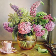 Схема вышивки «В розовых тонах»