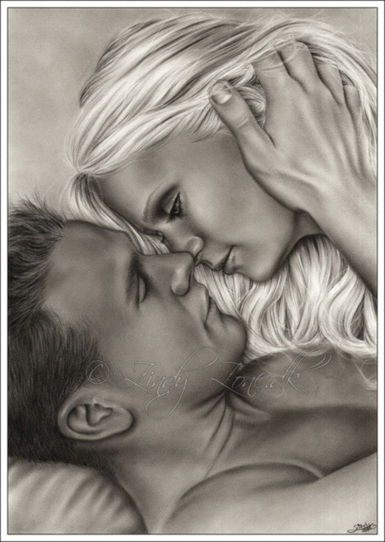 черно-белое - пара, поцелуй, люди, чувства, девушка, любовь - оригинал