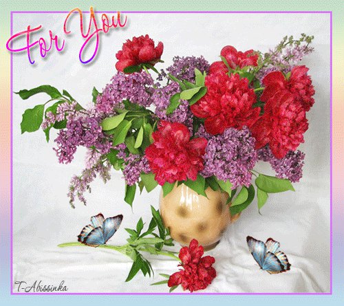 цветы - натюрморт, цветы, букет, природа, бабочка - оригинал