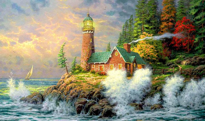 Маяк - картина, пейзаж - оригинал