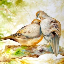 Схема вышивки «Голубки»