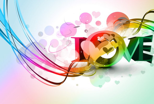 Love - любовь, пузыри, надпись, сердечко - оригинал