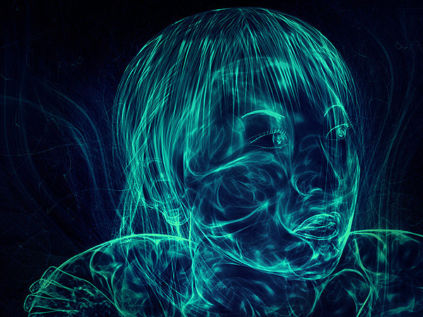 №32065 - девушка, монохром, фэнтези, портрет - оригинал