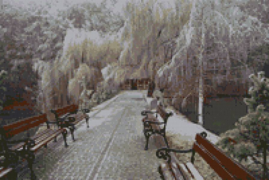 Зимняя аллея - зима, пейзаж - предпросмотр