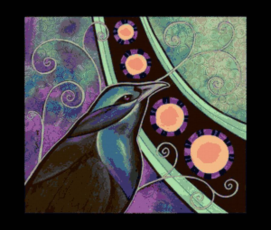 Птица - птичка, узор, птица, абстракция - предпросмотр