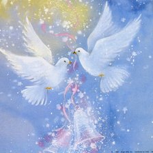 Схема вышивки «голуби и колокольчики»