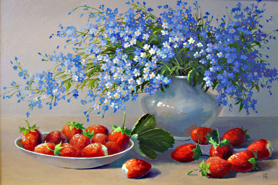 вкусняшка7 - цветы, букеты, клубника, натюрморт - оригинал