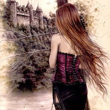 Схема вышивки «Девушка»