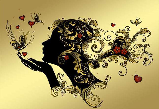 красивая девушка - девушка, узоры - оригинал