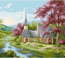 Схема вышивки «пейзаж»