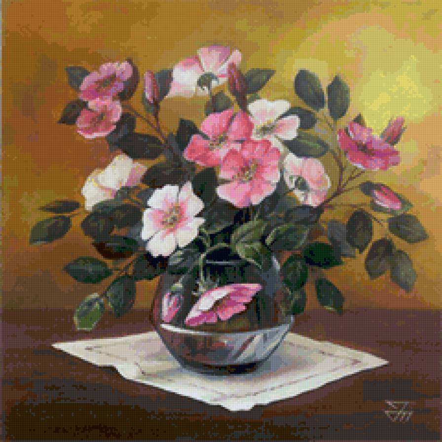 Шиповник в вазе - шиповник, цветы - предпросмотр