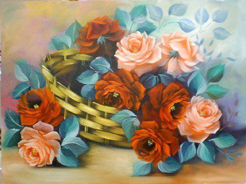 Розы в корзинке - цветы, розы - оригинал
