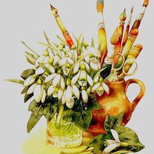 Схема вышивки «Натюрморт с подснежниками»