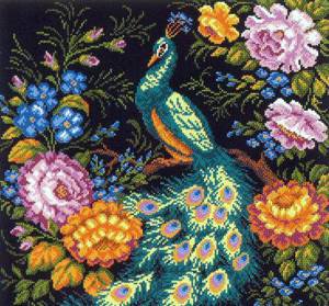 Павлин - павлин, растения, райские птички, цветы, птицы - оригинал