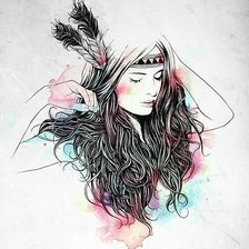 Схема вышивки «девушка»