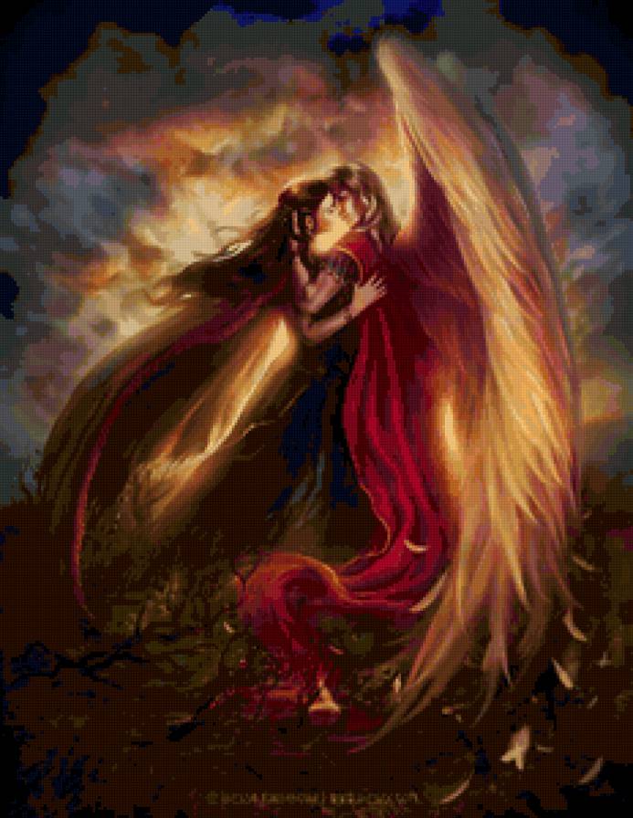 поцелуй ангела - пара, влюбленные, ангел, поцелуй - предпросмотр