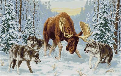 Встреча в лесу - охота, в лесу - оригинал