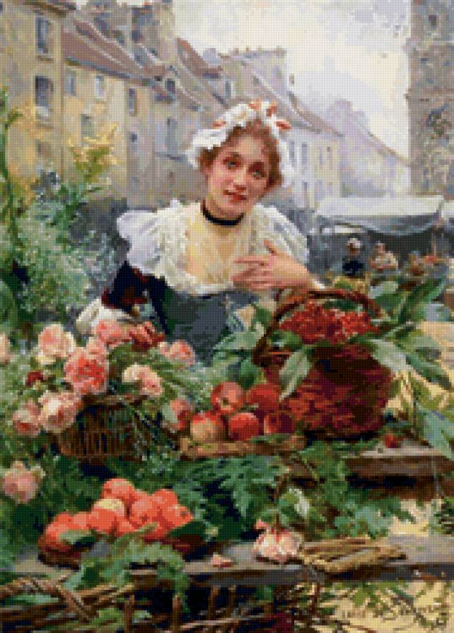 цветочница - женщина, портрет - предпросмотр