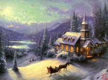 Схема вышивки «зимний пейзаж»