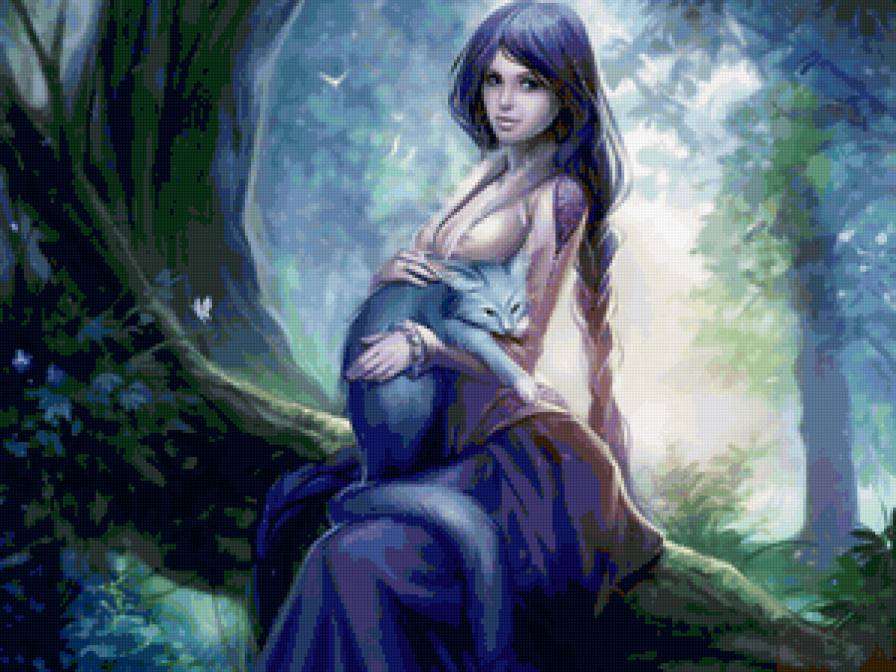 девушка с котом - животные, девушка, пара, женщина, кот, кошка - предпросмотр