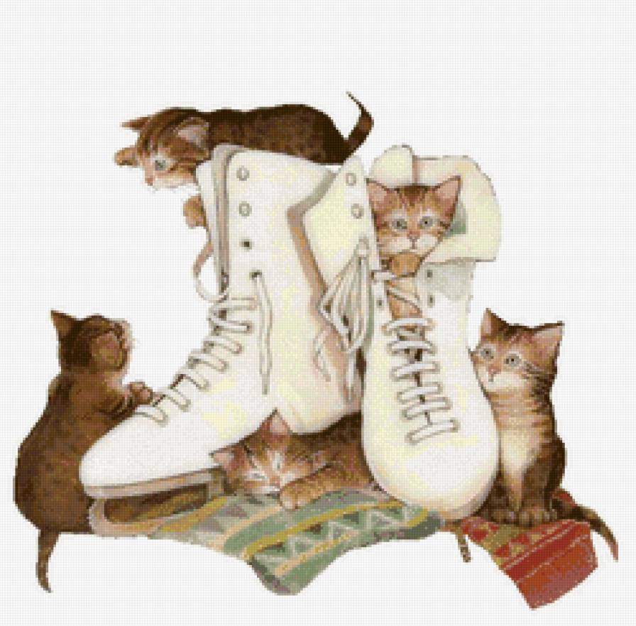 Юная смена - животные, живопись, коты - предпросмотр