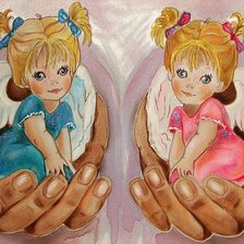 Схема вышивки «ангелочки в ладошках»