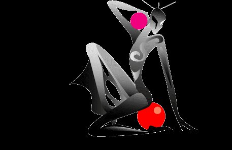 статуэтка - девушка, монохром - оригинал