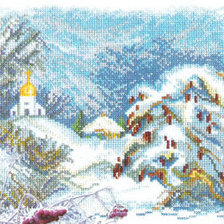 Схема вышивки «пейзаж-зима»