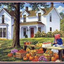 Схема вышивки «сельская жизнь»