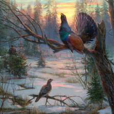 Схема вышивки «Охота в лесу»