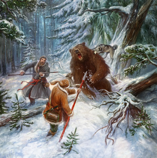 Встреча в лесу - охота - оригинал