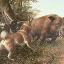 Схема вышивки «Охота на кабана»