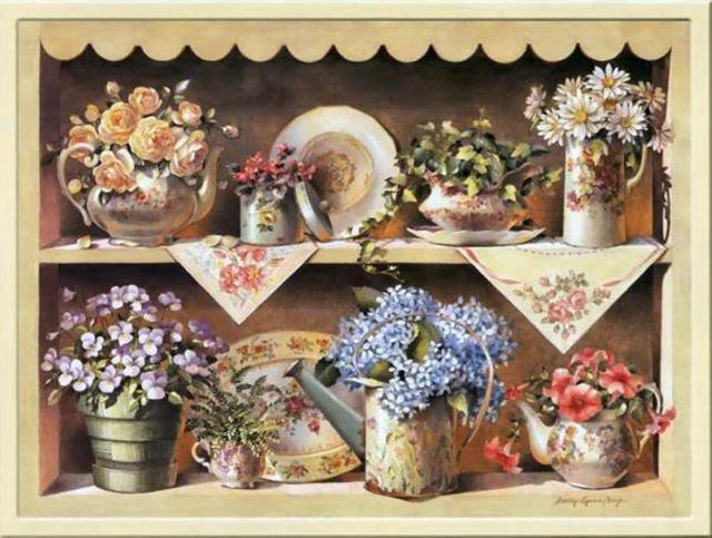 Цветочная полочка - кашпо, цветы, уют, для дома - оригинал