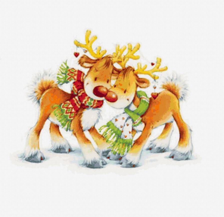 оленята - детям, олени, любовь, зима, зверята, новый год - предпросмотр