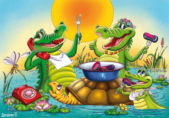 крокодильчики - детям, зверята, крокодильчик, семья, крокодил, мультик, крокодилы - оригинал
