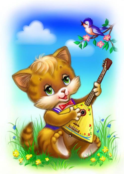котик - котята, котенок, музыкант, кошки, зверята, детям - оригинал