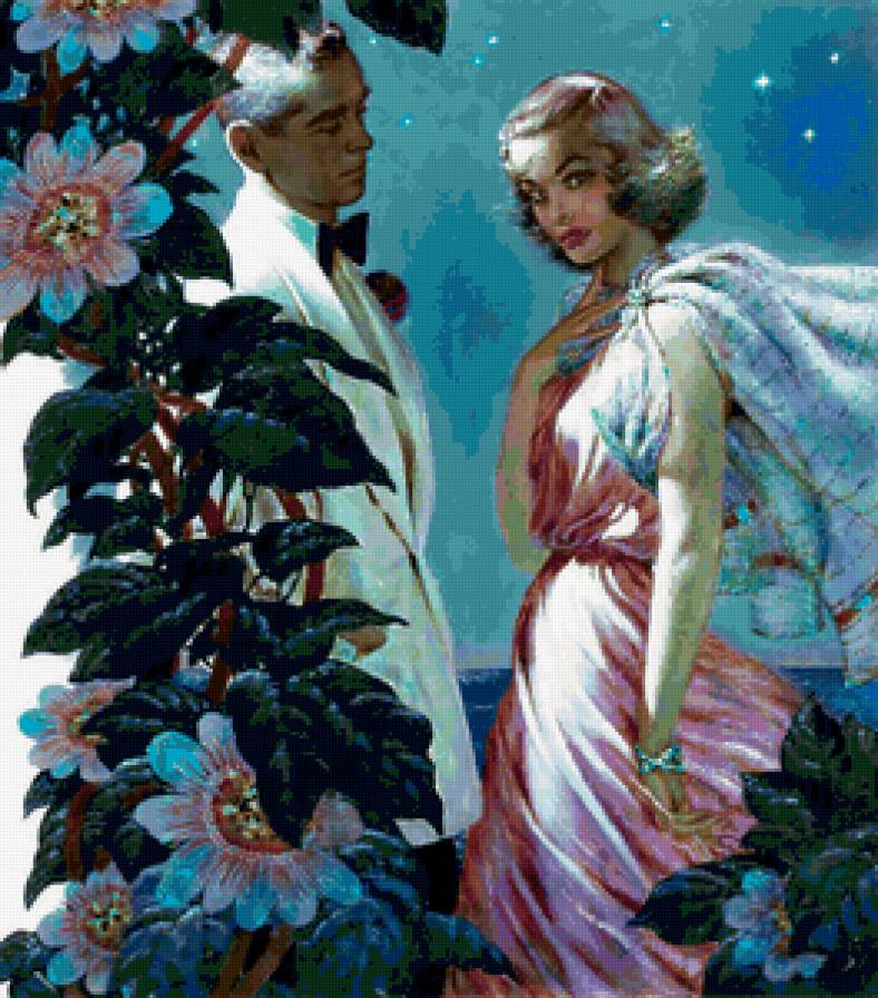 Серия "В американском стиле" - двое, цветы, пара, девушка, море, люди, мужчина - предпросмотр