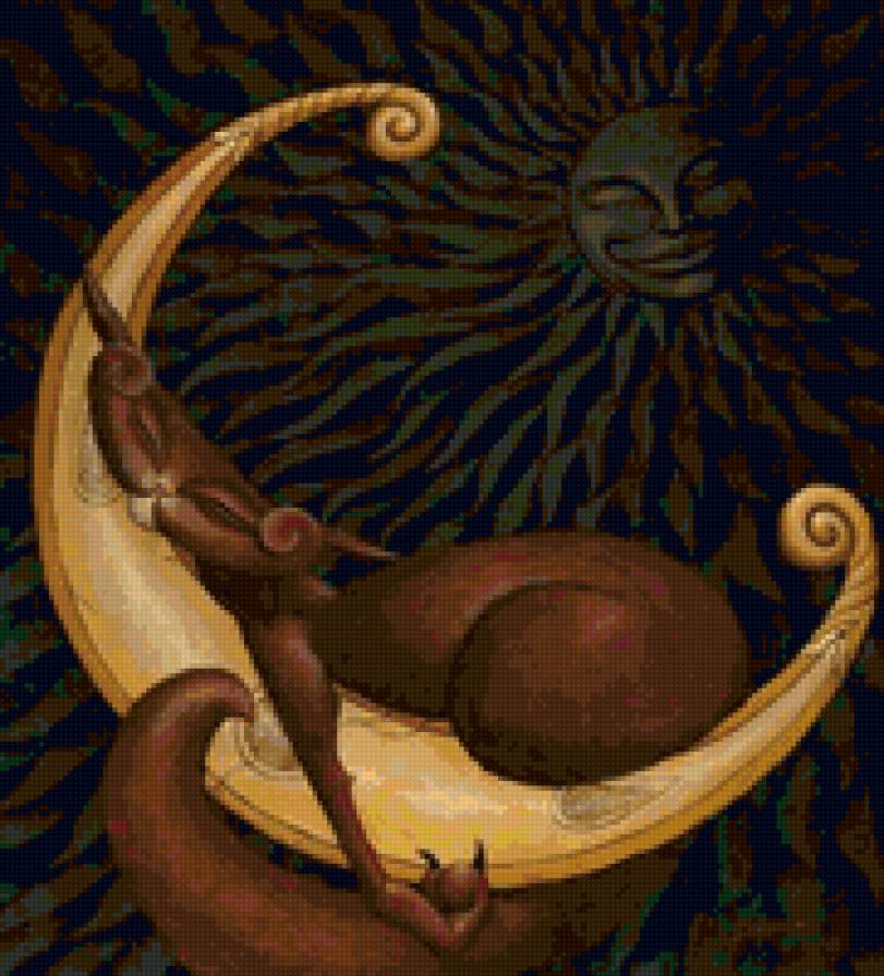 Сон - луна, подушка, сон, ночь, кошка - предпросмотр