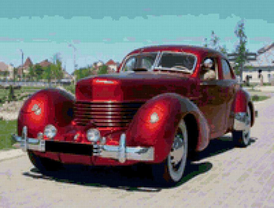 Ретро Авто красный - предпросмотр