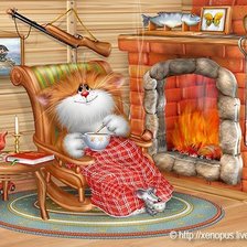 Схема вышивки «милый кот»