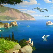 Схема вышивки «море»