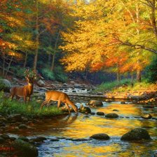 Схема вышивки «олени»