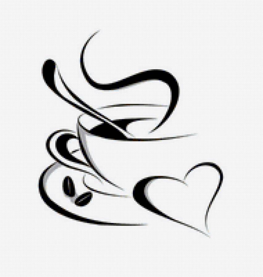 На кухню - кофе, монохром, чашка - предпросмотр