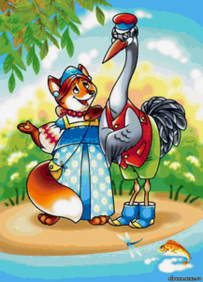 лиса и журавль - предпросмотр