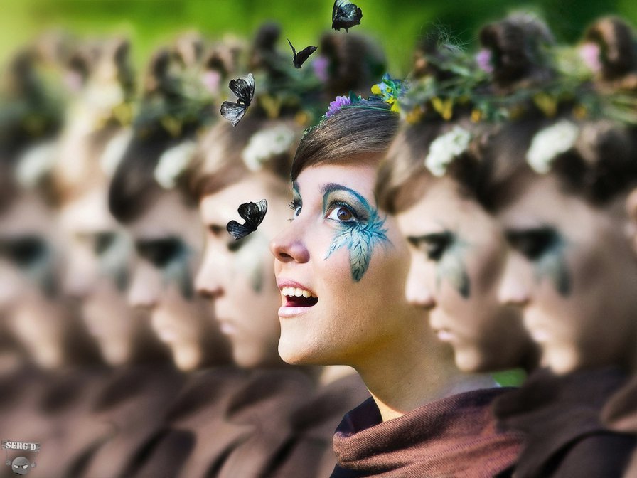 Девушка - бабочка, бабочки, девушки - оригинал