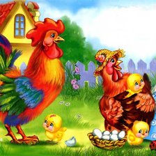 Схема вышивки «петушки»