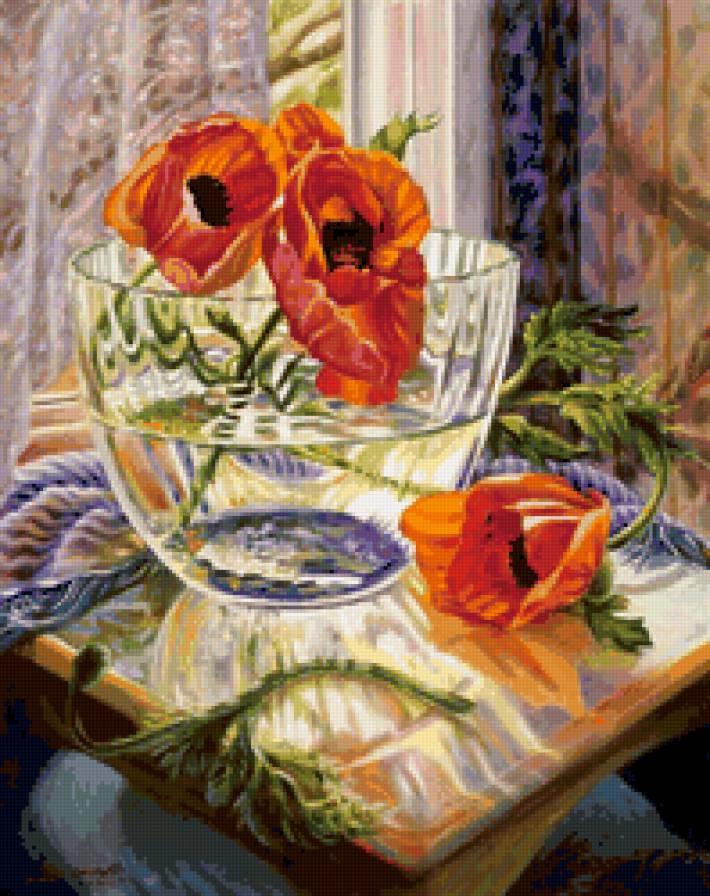 натюрморт с маками - натюрморт, , цветы - предпросмотр