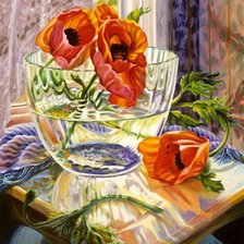 Схема вышивки «натюрморт с маками»