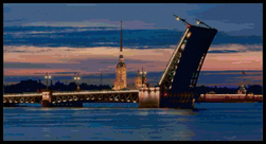 ночной Петербург - город, пейзаж - предпросмотр