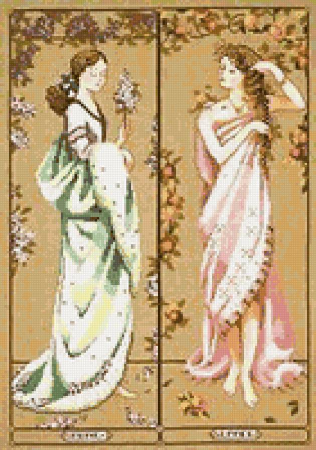 Девушки "Времена года" - времена года, лето, весна, сезоны - предпросмотр